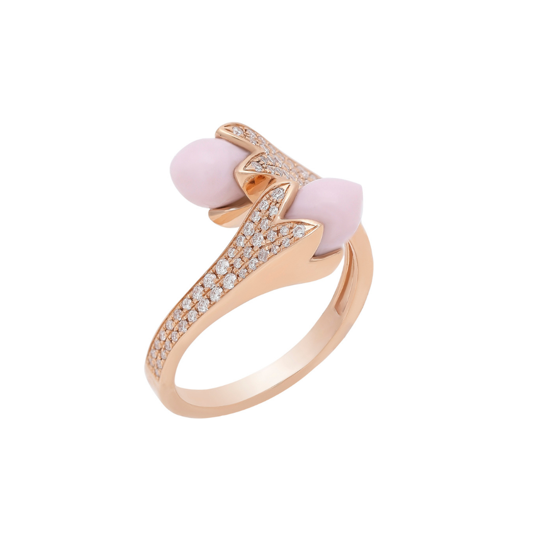 Tulip Two Flower Small Ring